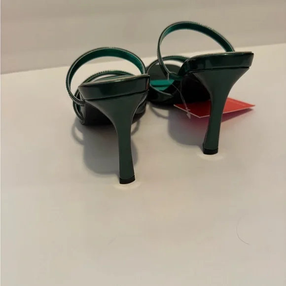 Rampage Metallic Teal Two-Strap Heeled Sandals - Picture 4 of 5